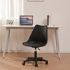 Black PP with Wheels Adjustable Height Office Chair for Study,Modern Armless Swivel Plastic Chair for Living Room