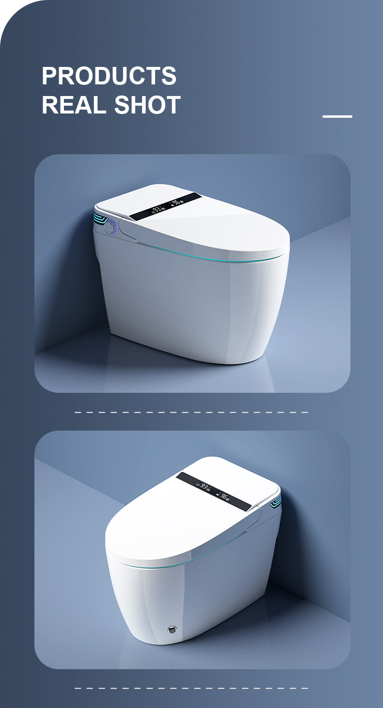 Smart Toilet with Bidet Built-in, Auto Dual Flush, Auto Open & Close Bidet Toilet with Heated Seat, Instant Warm Water, Remote Control, ADA Height Tankless Toilet, Digital Display, Elongated