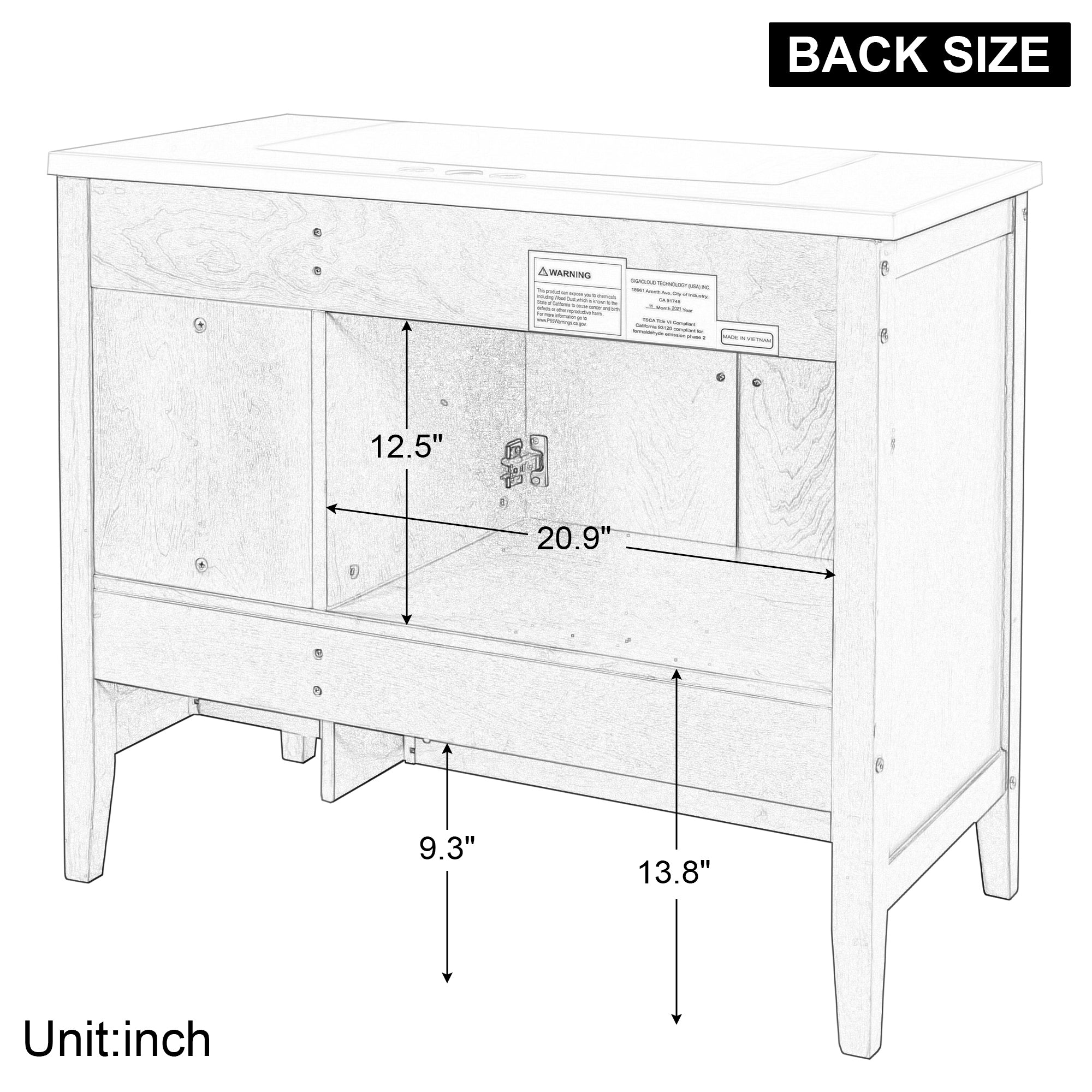 [VIDEO] 36" Bathroom Vanity with Ceramic Basin, Bathroom Storage Cabinet with Two Doors and Drawers, Solid Frame, Metal Handles, Grey (OLD SKU: JL000003AAE)