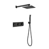 Brass Matte Black Shower Faucet Set Shower System 10 Inch Rainfall Shower Head with Handheld Sprayer Bathroom Luxury Rain Mixer Combo Set, Rough-in Valve Included,