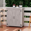 Potting Bench with Storage Cabinet and Metal Table Top for Outdoor Patio,Outdoor Work Station Table