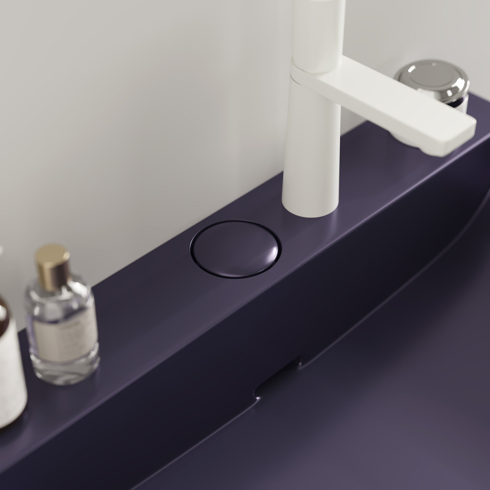 LOFI 24'' Bathroom Sink without Cabinet, Purple Ceramic Basin