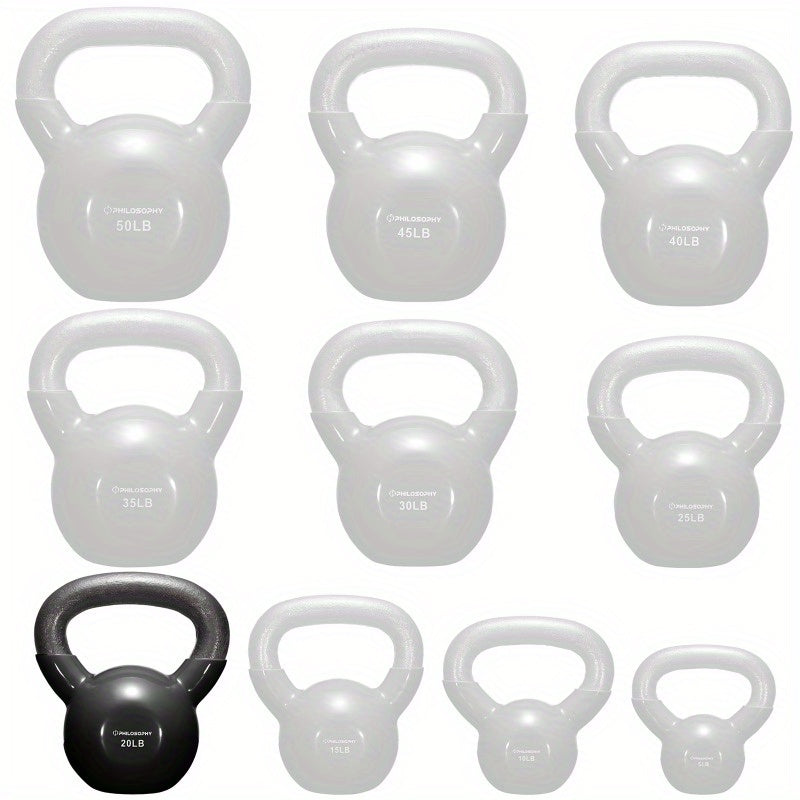 200 Lb Weights -Vinyl Coated Cast Iron Kettle Bell Black-Blue