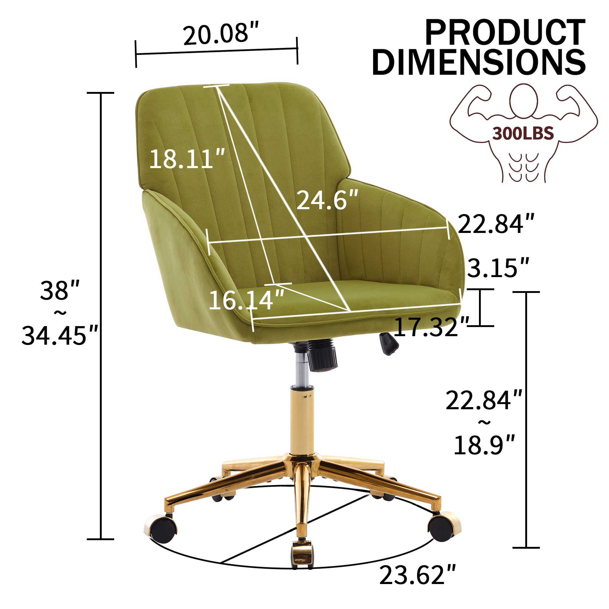 TY Adjustable Office Chair, Home Bedroom, Ergonomic Swivel Chair, Backrest Seat, Comfortable for Long Sitting