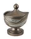 10.5" Tall Polyresin Decorative Jewelry Box "Kairavi" with Silver Swirl Pattern