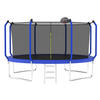 14FT Trampoline with Basketball Hoop, ASTM Approved Reinforced Type Outdoor Trampoline with Enclosure Net