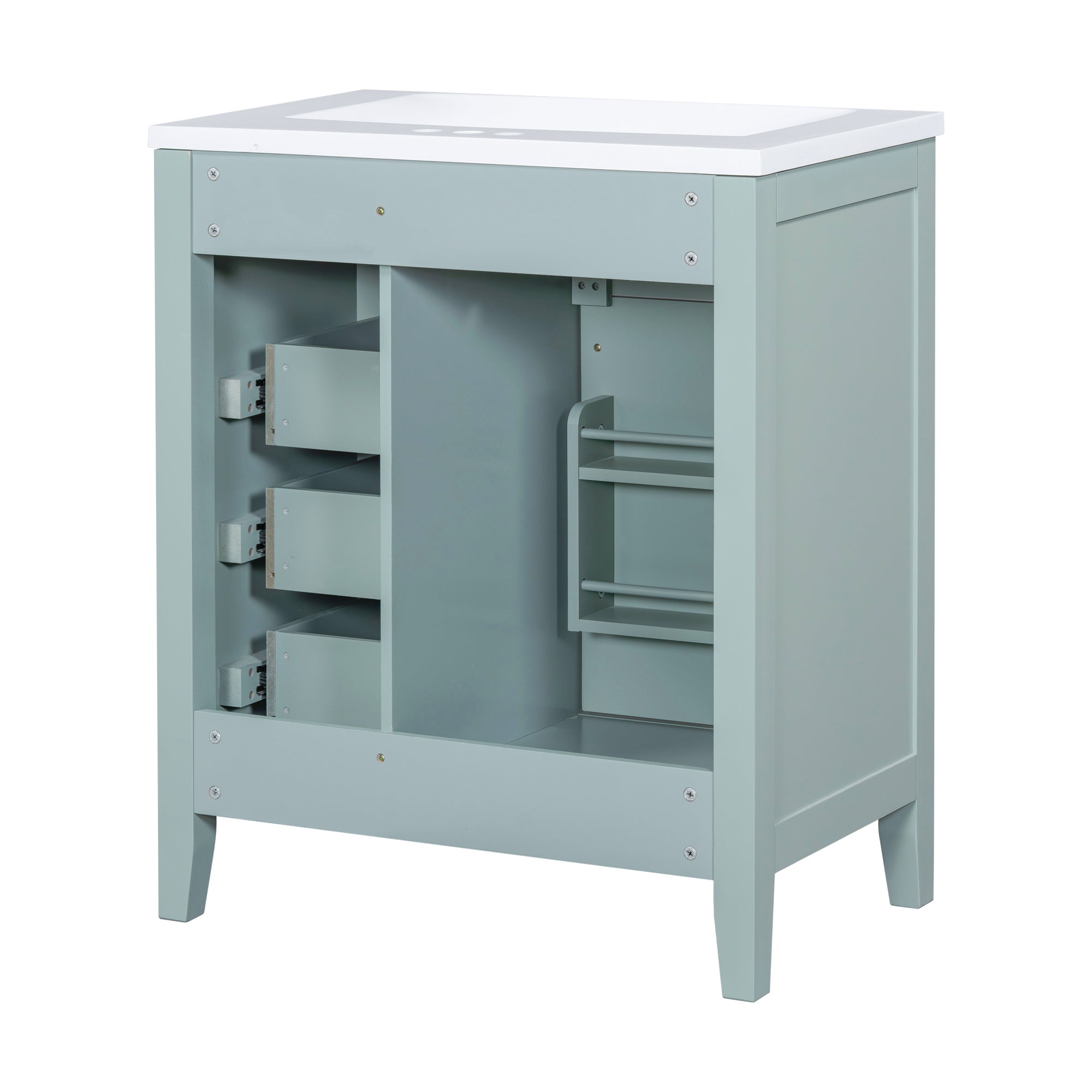 30" Bathroom Vanity with Sink Combo, Green Bathroom Cabinet with Drawers, Solid Frame and MDF Board (Old Sku:N725S999222F)