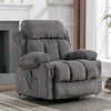 Vanbow.Swinging recliner massage heated sofa, with USB and 2 cup holders in side pockets, Package A and B (gray velvet)