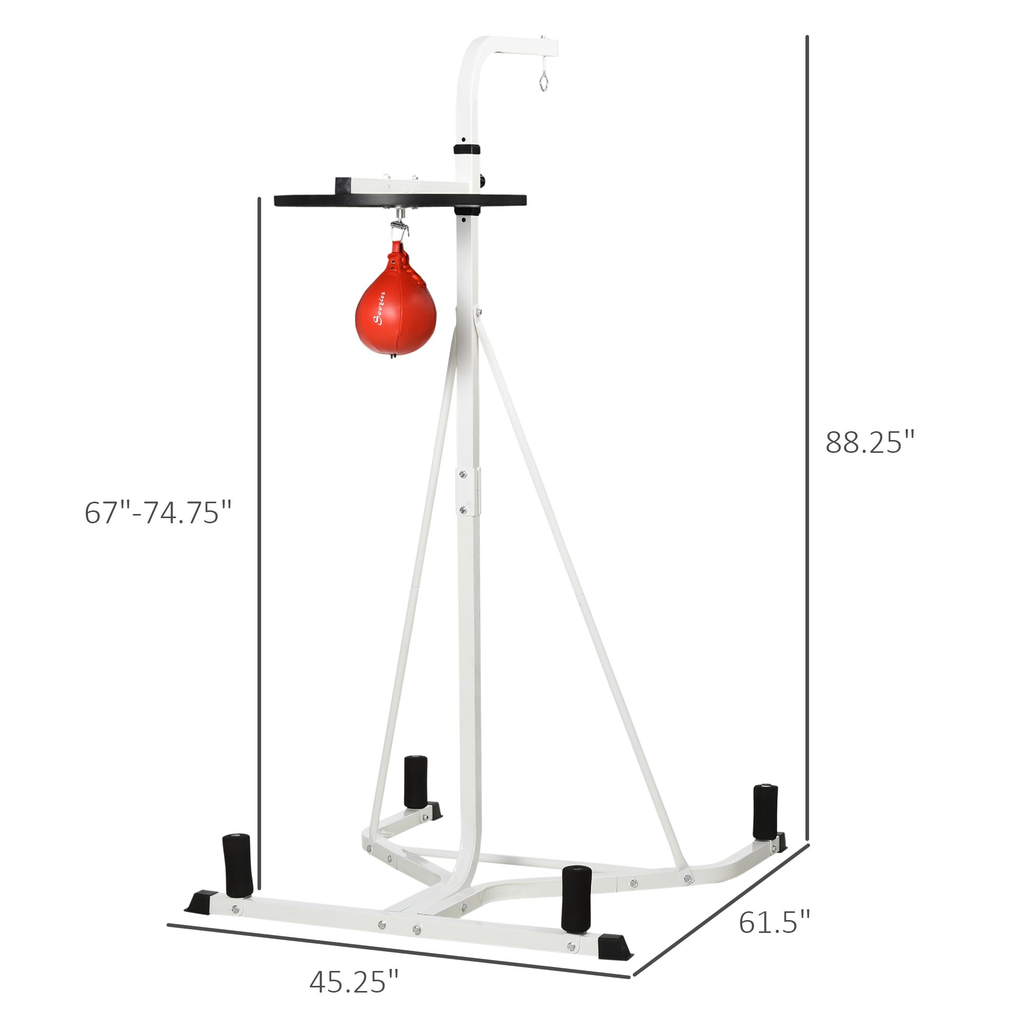 Soozier 2 in 1 Punching Bag Stand, Adjustable Height Heavy Bag Stand with Weighted Base and Speed Bag, Freestanding for Home Gym