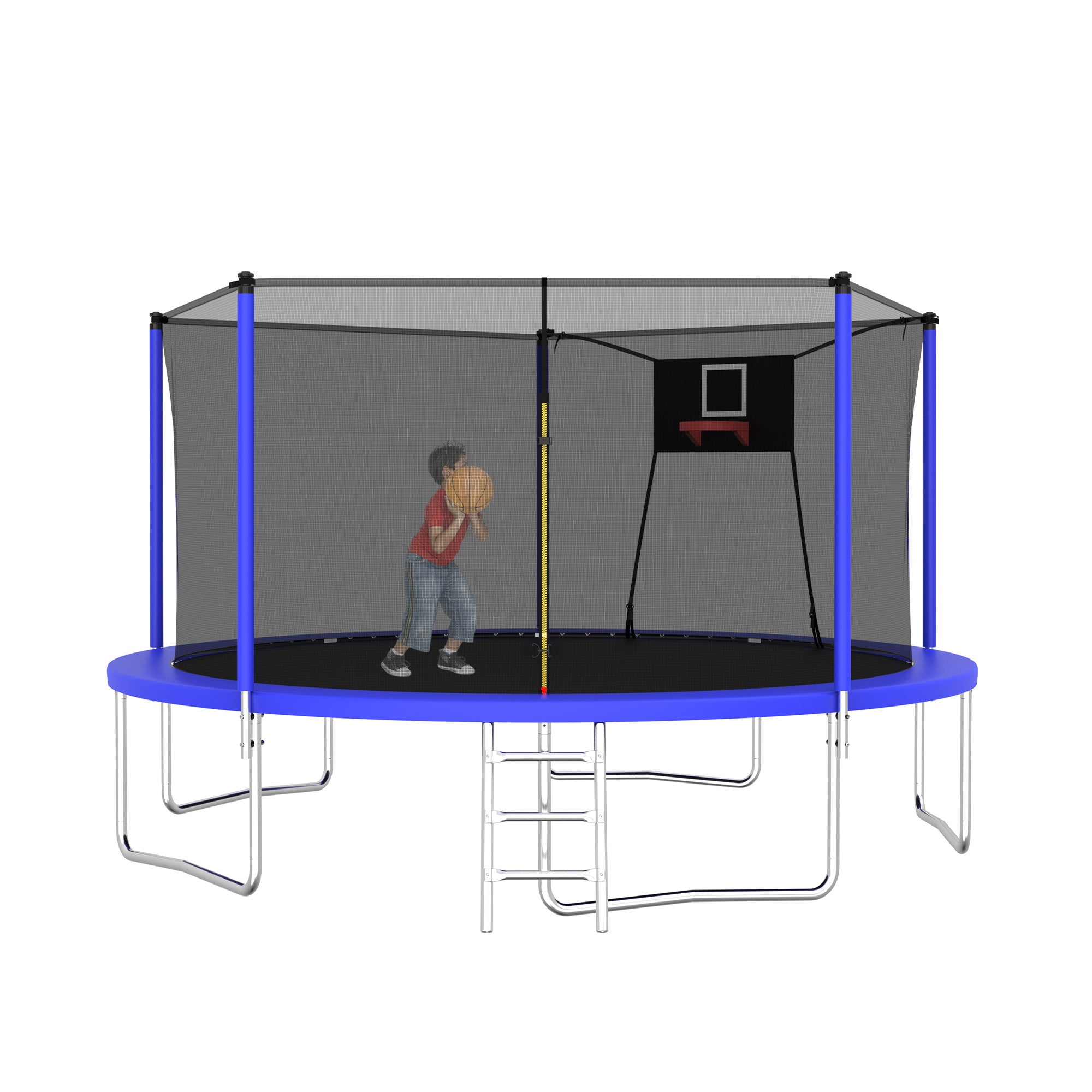 14FT Trampoline ,Sports Fitness Trampolines with Enclosure Net, Recreational Trampolines for Outdoor Indoor