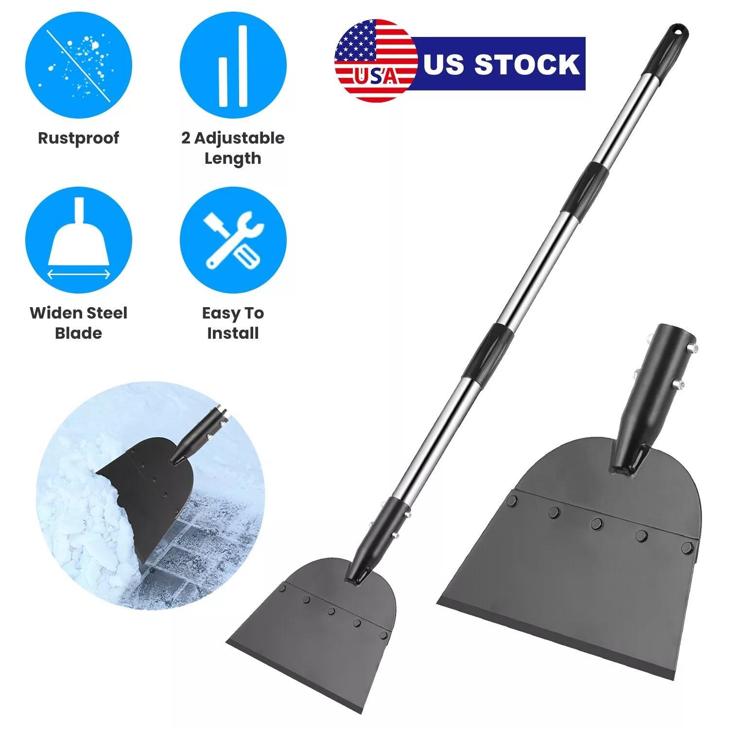 53In Flat Snow Shovel Ice Scraper Manganese Steel Snow Ice Chopper for Walkway Pathway Driveway Ice Removal Gardening Cleaning Scraper Shovel for Weeding Lawn Edging