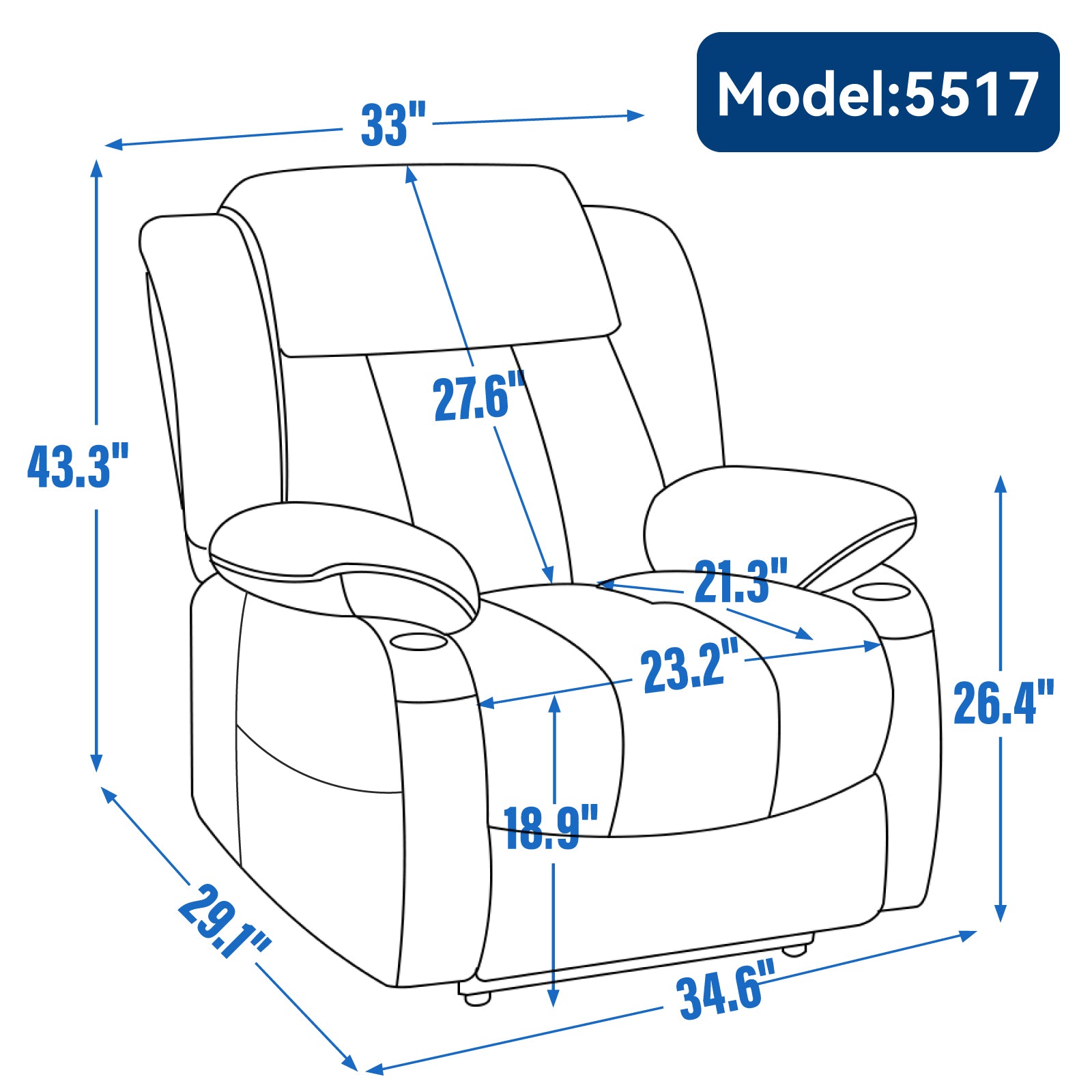 Up to 350 LBS Chenille Power Lift Recliner Chair, Heavy Duty Motion Mechanism with 8-Point Vibration Massage and Lumbar Heating, USB and Type-C Ports, Stainless Steel Cup Holders, Brown