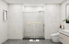 Frameless Sliding Glass Shower Doors 72"W x 76"H with 3/8"(10mm) Clear Tempered Glass, Brushed Nickel Finish