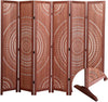 82.8'' W x 65'' H 6 - Panel Solid Wood Folding Room Divider, Brown