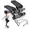 Steppers for Exercise, Stair Stepper with Resistance Bands, Mini Stepper with 330LBS Loading Capacity, Hydraulic Fitness Stepper with LCD Monitor, No Assembly Required