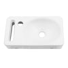 15.75x8.69 Inch White Ceramic Rectangle Wall Mount Bathroom Sink with Single Faucet Hole