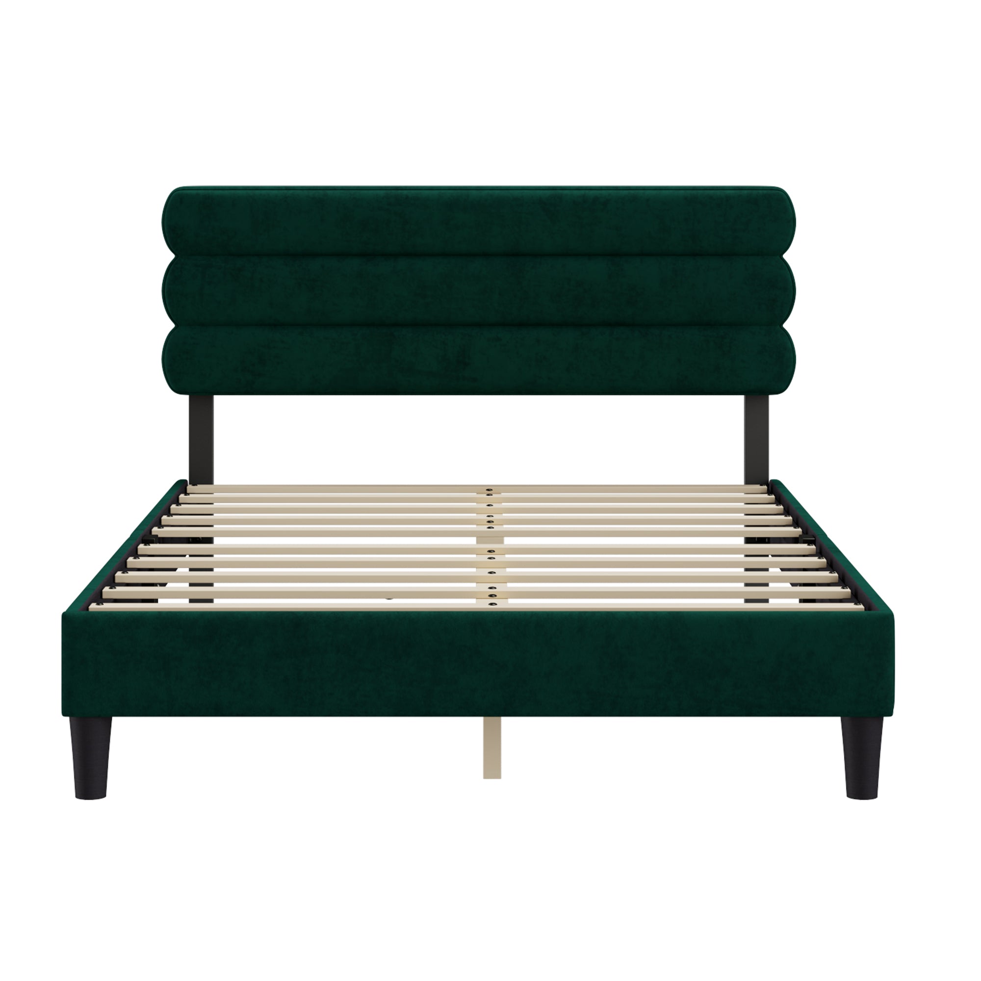 Queen Bed Frame with Headboard,Sturdy Platform Bed with Wooden Slats Support,No Box Spring,Mattress Foundation,Easy Assembly  Green