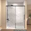 Frameless sliding shower door 60" W x 72" H matte black front view