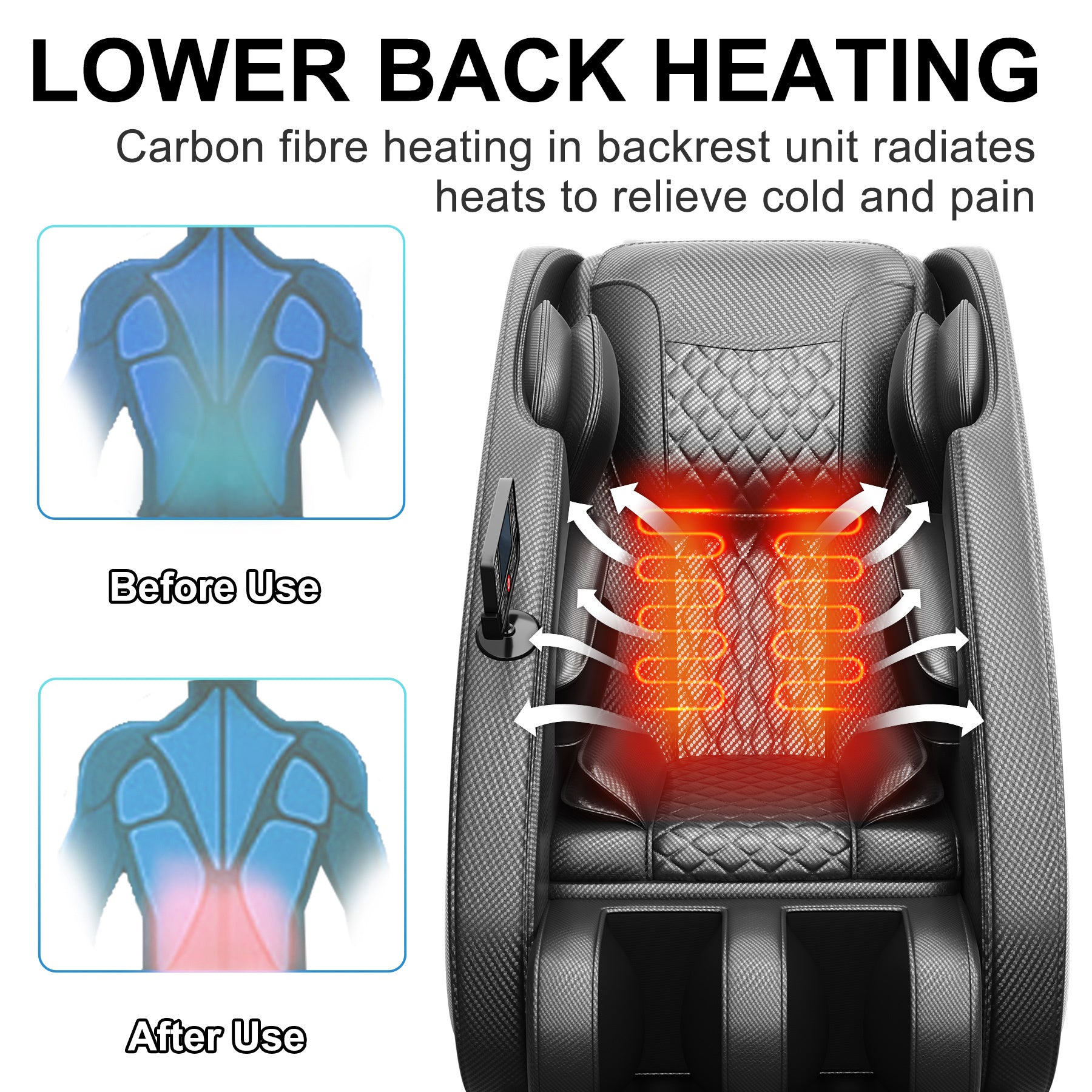 Massage Chair Blue-Tooth Connection and Speaker, Easy to Use at Home and in The Office and Recliner with Zero Gravity with Full Body Air Pressure, 001, 50D x 26W x 40H in, Black3