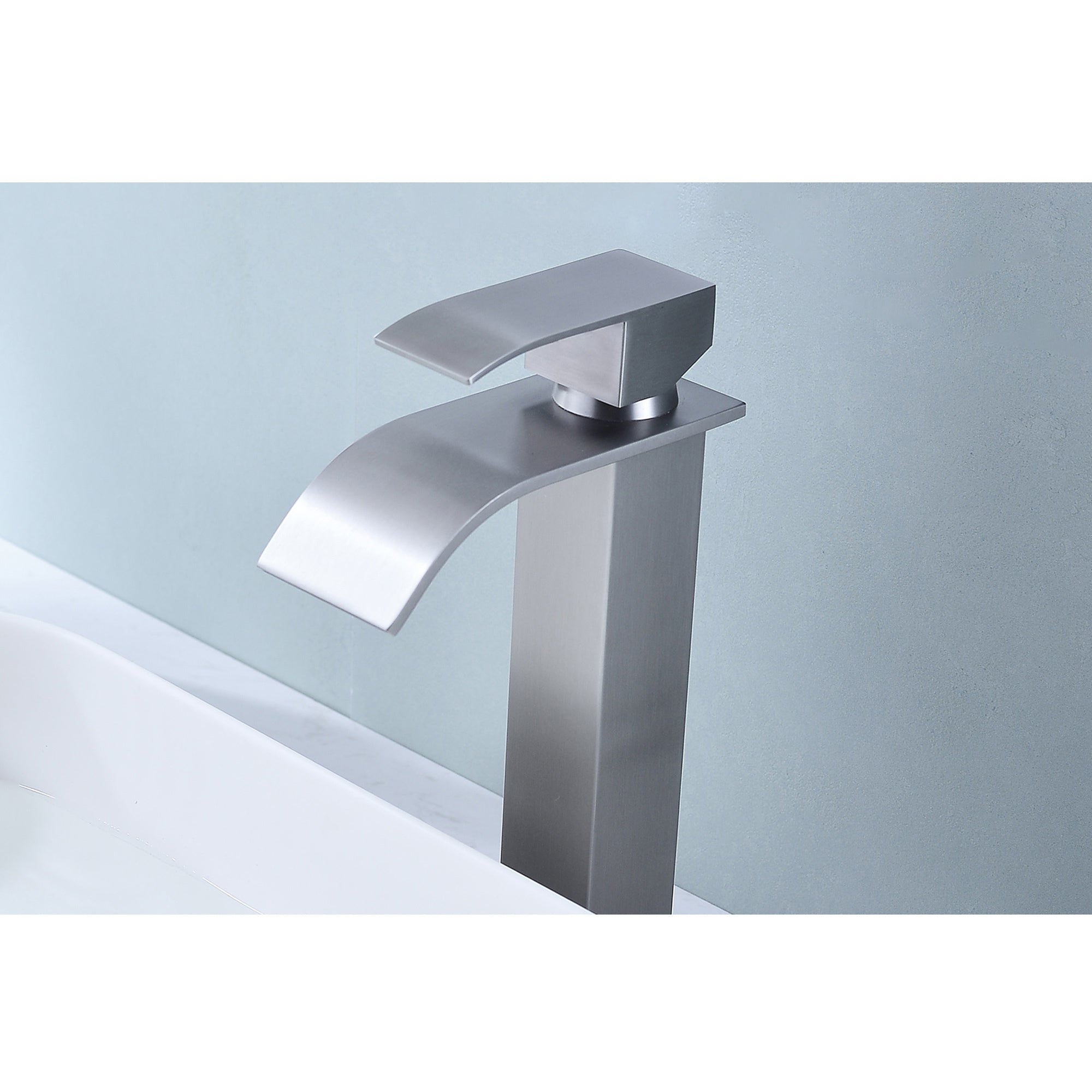 Waterfall Spout Single Handle Bathroom Sink Faucet