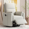 Upholstered Swivel Recliner Manual Rocker Recliner Chair Baby Nursery Chair with Two Removable Pillows for Living Room, Beige