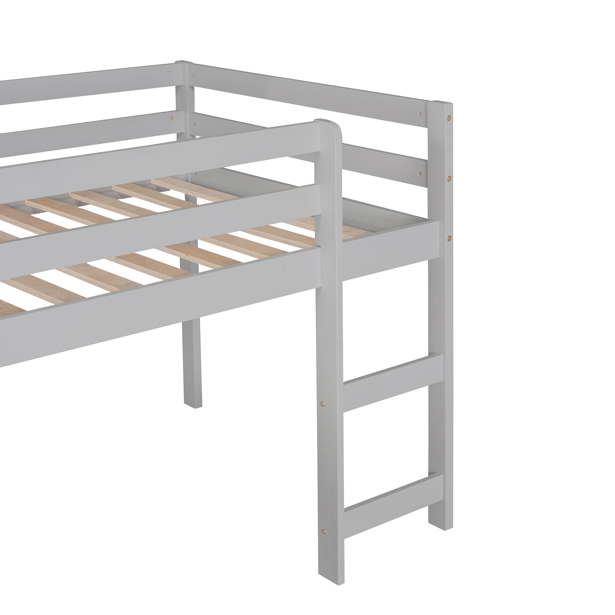 Loft Bed with Slide, Multifunctional Design, Twin (Gray)(OLD SKU: WF191904AAE)