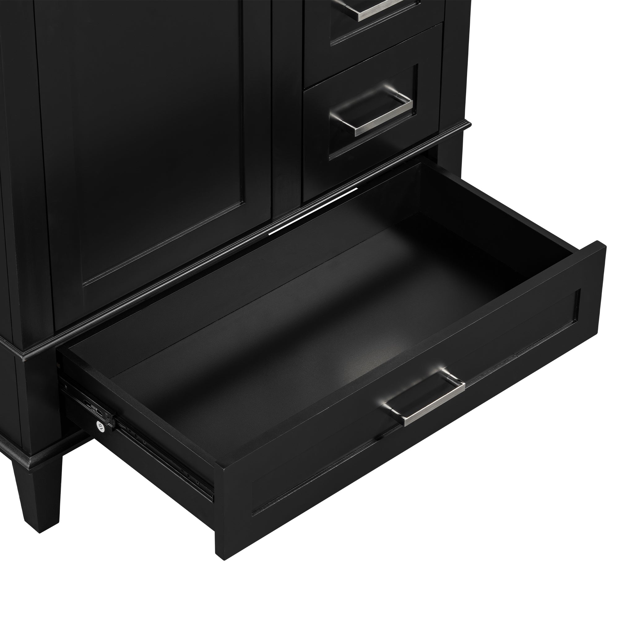 30" Bathroom Vanity , Modern Bathroom Cabinet with Sink Combo Set, Bathroom Storage Cabinet with a Soft Closing Door and 3 Drawers, Solid Wood Frame(Black)