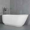 67" solid surface stone resin oval shape soaking bathtub with overflow for the bathroom