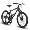 S24102   24 Inch Mountain Bike Boys Girls, Steel  Frame, Shimano 21 Speed Mountain Bicycle with Daul Disc Brakes and Front Suspension MTB