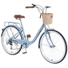 7 Speed City  Bike With  Basket , Steel Frame,Multiple Colors 26 Inch Girls Bicycle