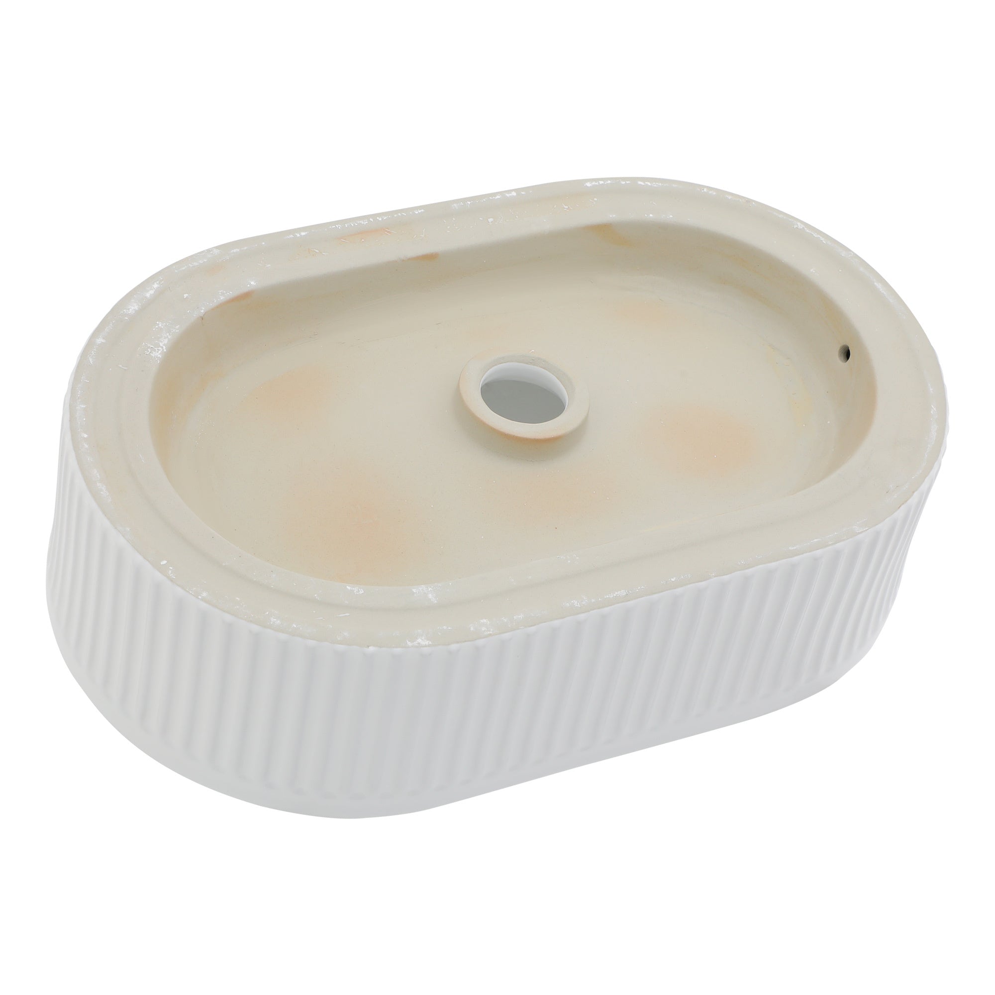 19.31x12.19 Inch White Ceramic Oval Vessel Bathroom Sink