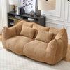 Square 2-person foam beanbag recliner sofa, front view