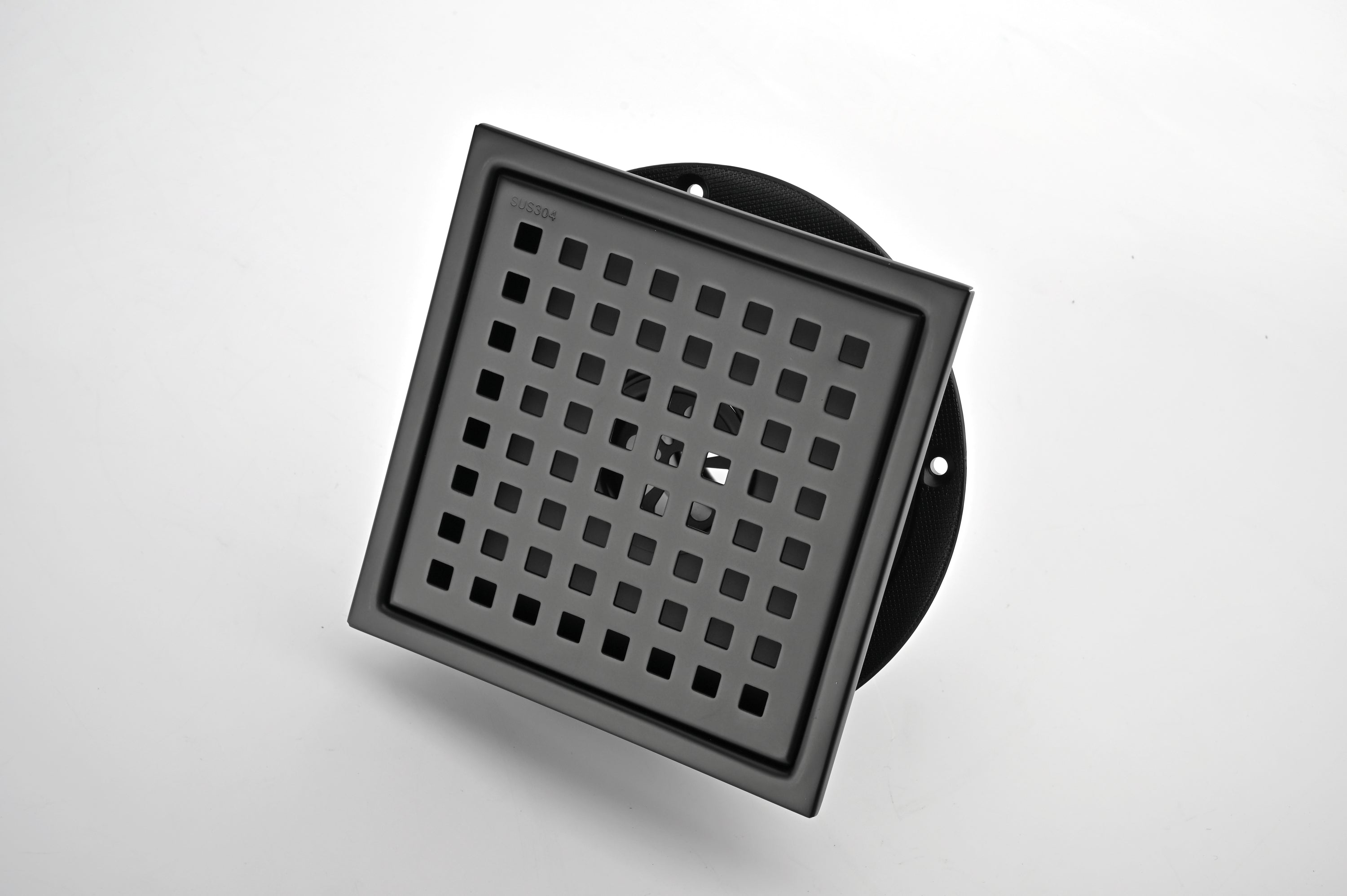 6 Inch Square Shower Floor Drain  Square Shower Floor Drain with Flange,Pattern Grate Removable,Food-Grade SUS 304 Stainless Steel