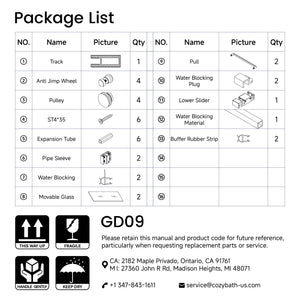 60 x 66 in Frameless Double Sliding Shower Door - 60 x 66 in / Matte Black view 4