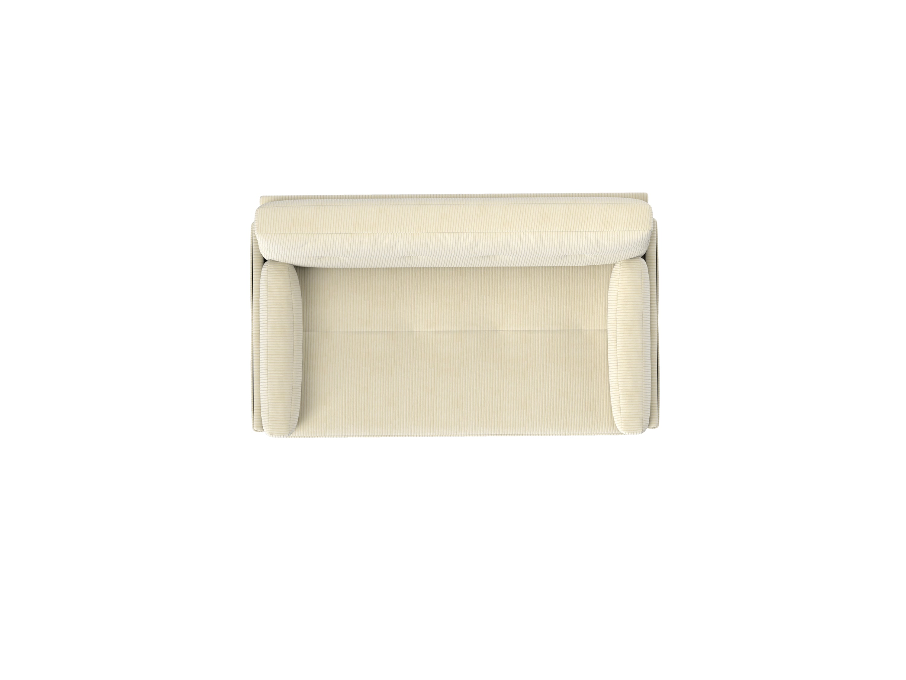 Ivory Corduroy Loveseat, Convertible Lounge Chair and Bed