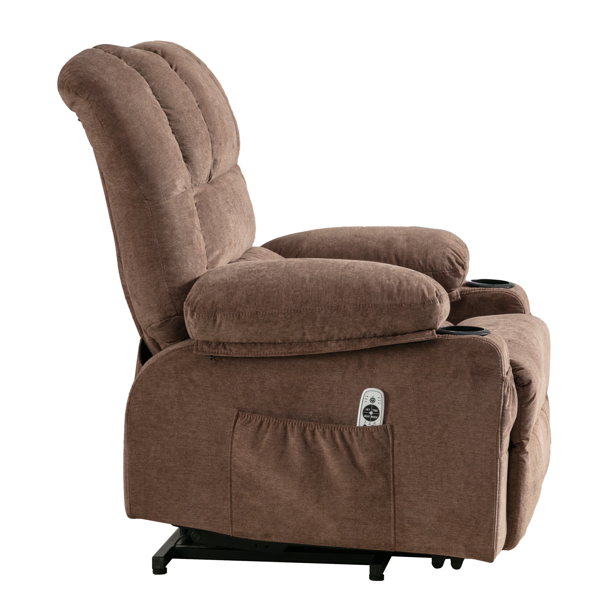 Power Lift Recliner Chair Recliners for Elderly with Heat and Massage Recliner Chair for Living Room with Infinite Position and Side Pocket,USB Charge Port.BROWN