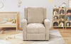 Brown manual swivel rocker recliner chair, front view