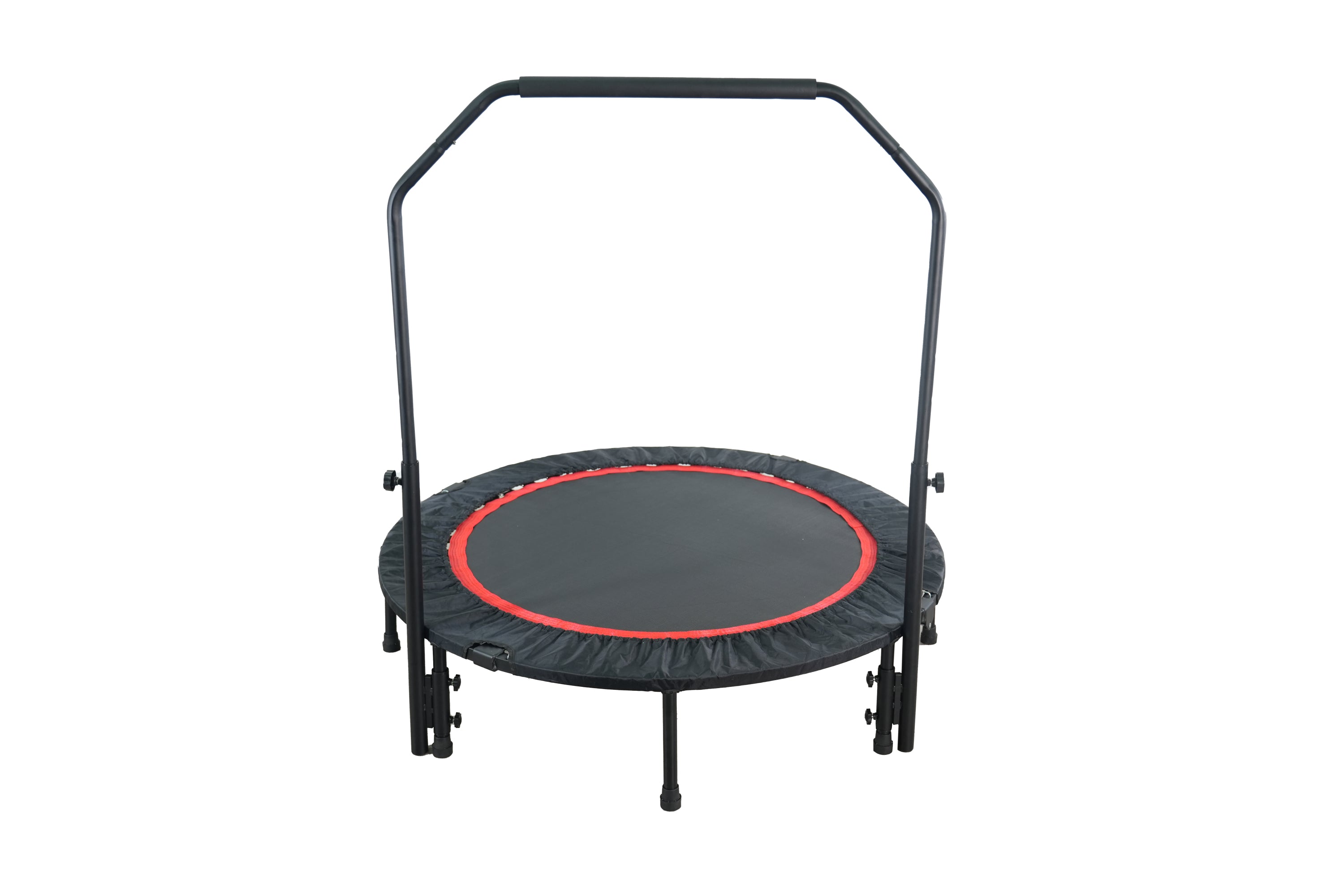 48" Foldable Mini Trampoline Max Load 300lbs, Fitness Rebounder with Adjustable Foam Handle, Exercise Trampoline for Adults Indoor/Garden Workout