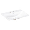 24" Bathroom Vanity Top Only, White Basin, 3-Faucet Holes, 4" Faucet Available, Ceramic