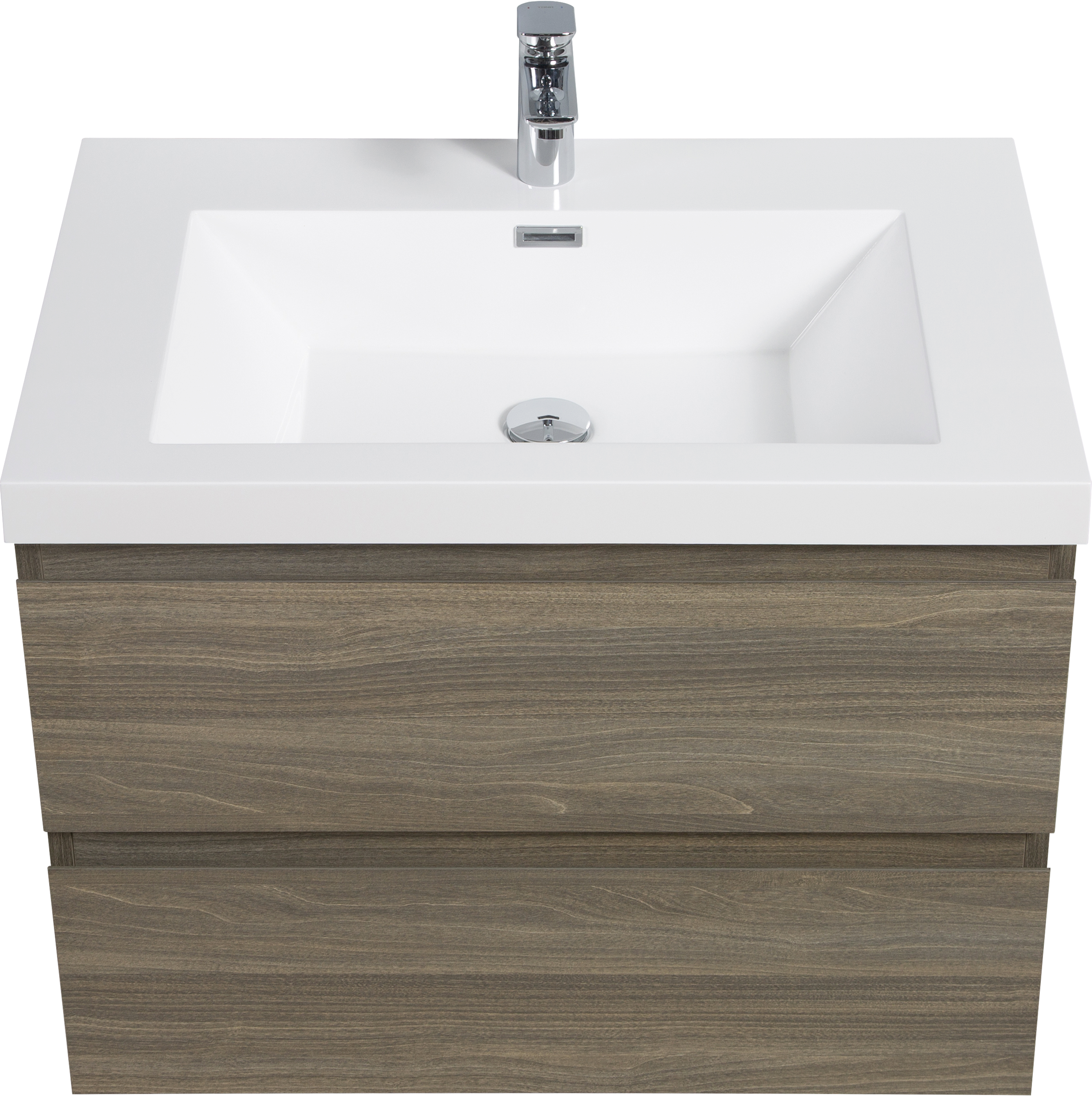 30" Floating Bathroom Vanity with Sink, Modern Wall-Mounted Bathroom Storage Vanity Cabinet with Resin Top Basin and Soft Close Drawers, Ash Grey 24V11-30AG