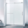 56-60"W x 75"H Semi-Frame Single Sliding Shower Door, 304 Stainless Steel in Chrome, 5/16" (8mm) Thick SGCC Tempered Clear Glass.