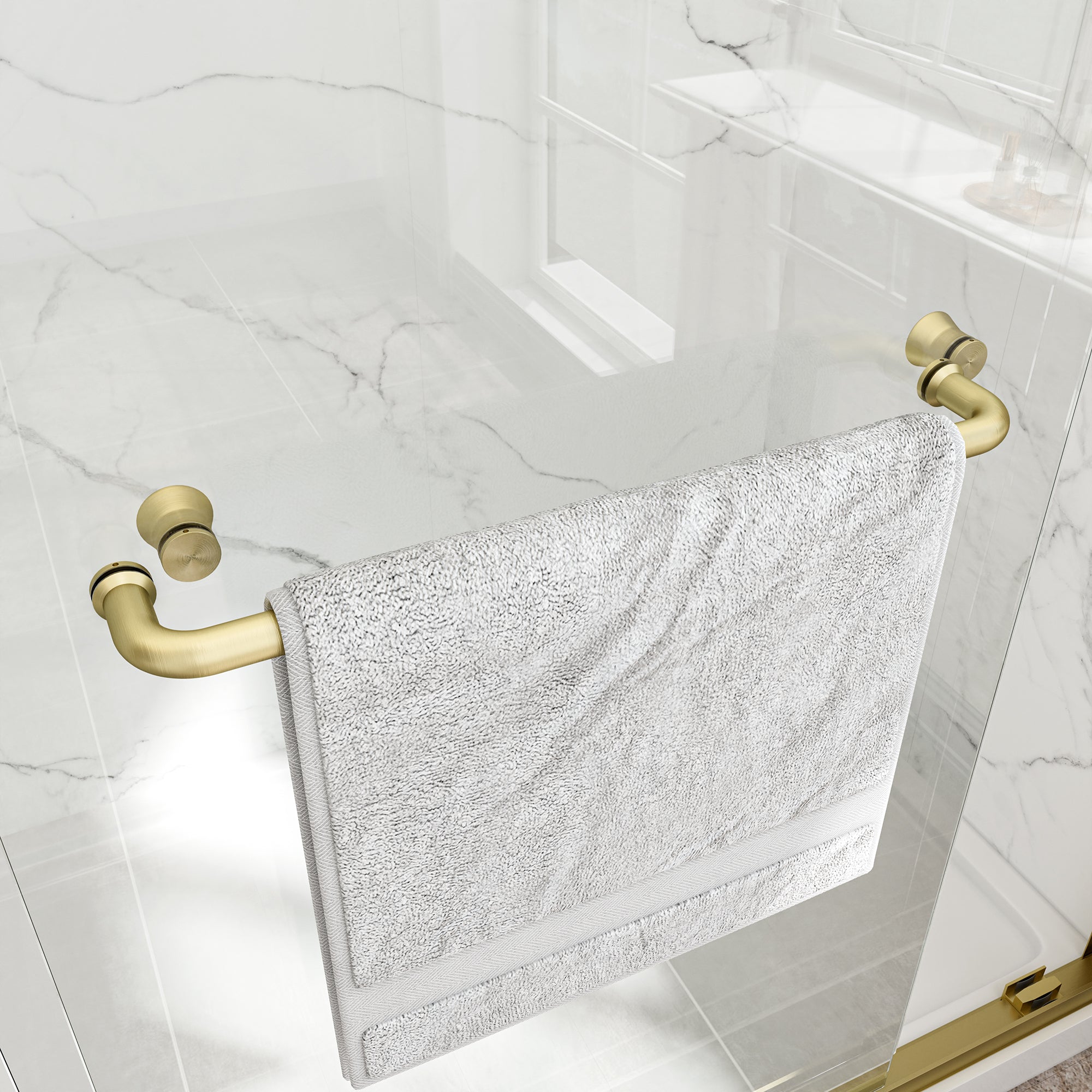 55-60 x 72 in Brushed Gold Double Bypass Shower Door - 55-60 x 72 in / Brushed Gold view 6