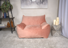 Allea Velveteen Bean Bag Chair with Armrests, Pink