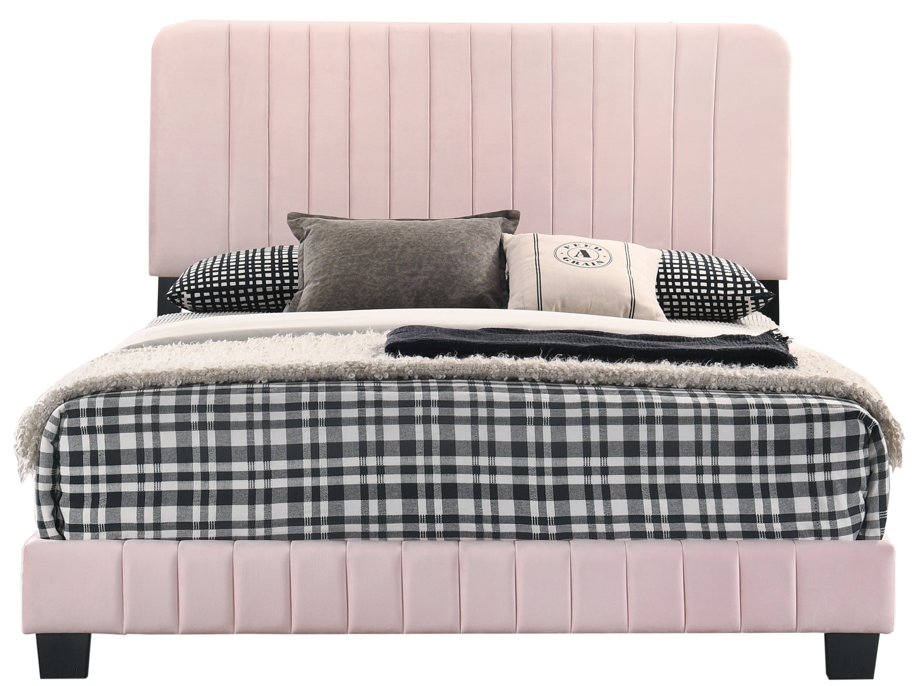 Stylish Contemporary Queen Bed In Pink