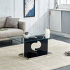 A rectangular modern and fashionable coffee table with tempered glass tabletop and black MDF legs. Suitable for living room.47.2"*25.5"*18"