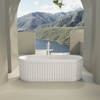 67" Luxury Handcrafted Stone Resin Freestanding Soaking Bathtub with Overflow in Matte White, cUPC Certified - 23S13-67