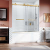 Frameless Sliding Bathtub Door, 56-60"W x 62"H Bypass