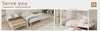 White twin metal triple bunk bed, three-tier front view