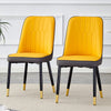 Orange yellow and dark gray stitching style, equipped with artificial leather cushioned seats, suitable for kitchen, living room, and dining room , 2-piece set (orange yellow and dark gray+PU) C-007