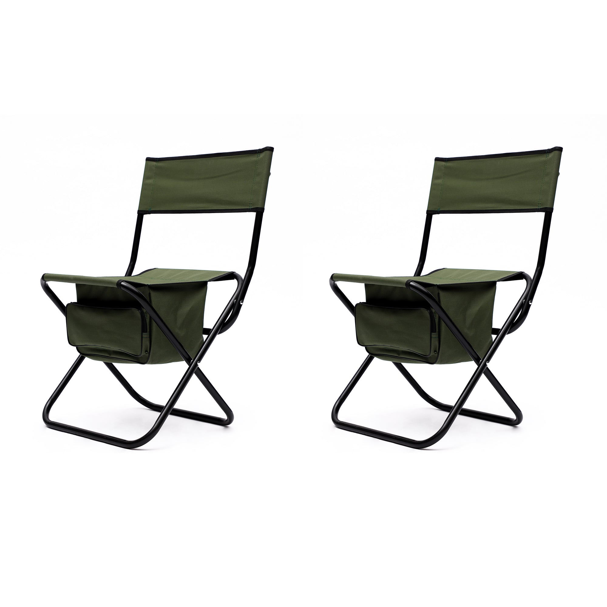 2-piece Folding Outdoor Chair with Storage Bag, Portable Chair for indoor, Outdoor Camping, Picnics and Fishing,Green